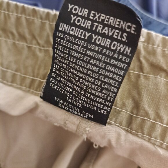 Kühl Mens Cargo Shorts 38 Tan Cotton/Nylon Outdoor Khaki 10.5" Inseam Flat Front - Picture 8 of 15